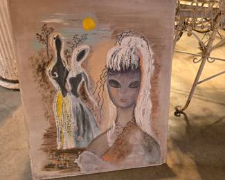 1940's Surrealist Oil Painting on Board