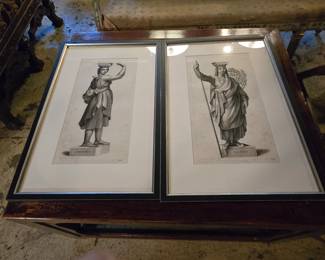 Gerard Audran Antique Engravings 
Raphael Allegorical Carytaids
Four (4) Available