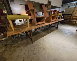 Pair Westport Style Adirondack Chairs
Antique American 11 ft Long Folding Farm Table