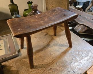 Antique  Primitive Wood Stool
