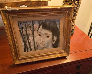 Portrait of a Young Girl in Landscape by Pierre Lavaranne (France)