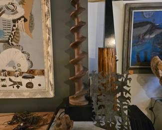 Hand Turned Wood Auger Sculpture
Circa 1930