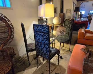 Unsual Modernist Tall Back Iron Chairs (set of 4)  Circa 1940 -1950