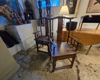 19th Century Chinese Qing Dynasty
Hardwood Official Cap/Hat Armchairs