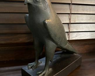 "Horus" (ancient deity) Falcon, Original is in the Louvre Museum, Paris, collaborative replica by Alva, New York 