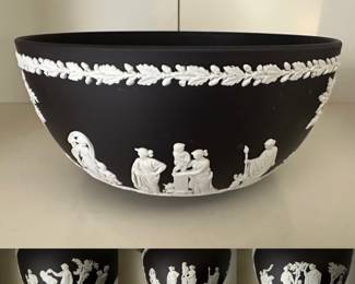 Black and White Jasperware Bowl by Wedgwood, England  