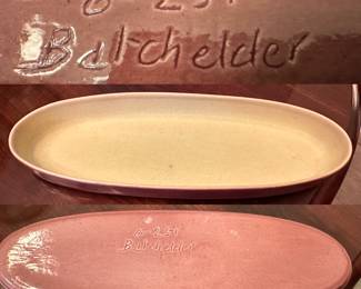 Rare Batchelder Oval Tray, 2-tone glazed finish
