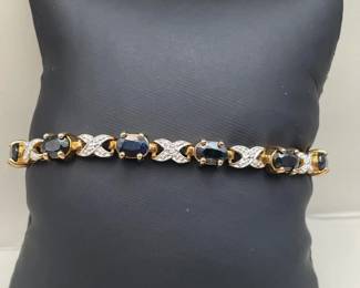 925 Sapphire Tennis Bracelet 