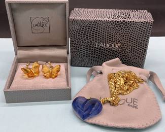 Lalique Earrings Necklace
