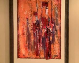 Unique Red Art On Canvas