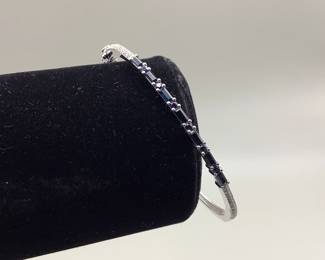 14K Baguette Sap Bangle Bracelet 