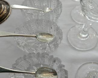 Glass and spoons, (items sold separately).