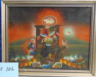 Lot 106 Eastern European artist Kene, painting, 16x13"