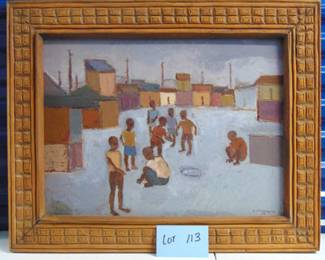 Lot 113 Hattian Fine Art Painting by Carlo Jean Jaques, approx. 18x24" on board.