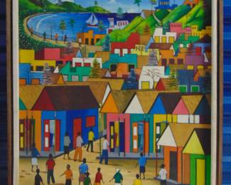 Lot 125 Hattian Fine Art Painting by Fritzner Lamore, 1973, approx. 20x24.