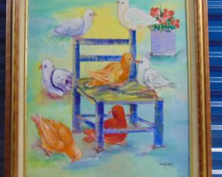 Lot 111: Hattian Fine Art Painting, by M. Valestin, approx. 20x24"