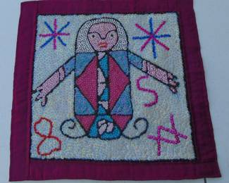 VF4: Hattian Vodou Flag, beaded textile, approx. 12x12"