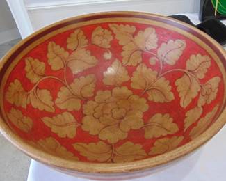 Asian Lotus motif stoneware bowl.