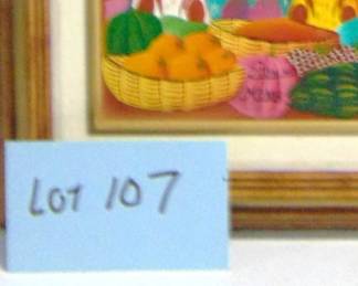 Lot 107 Artist's signature.