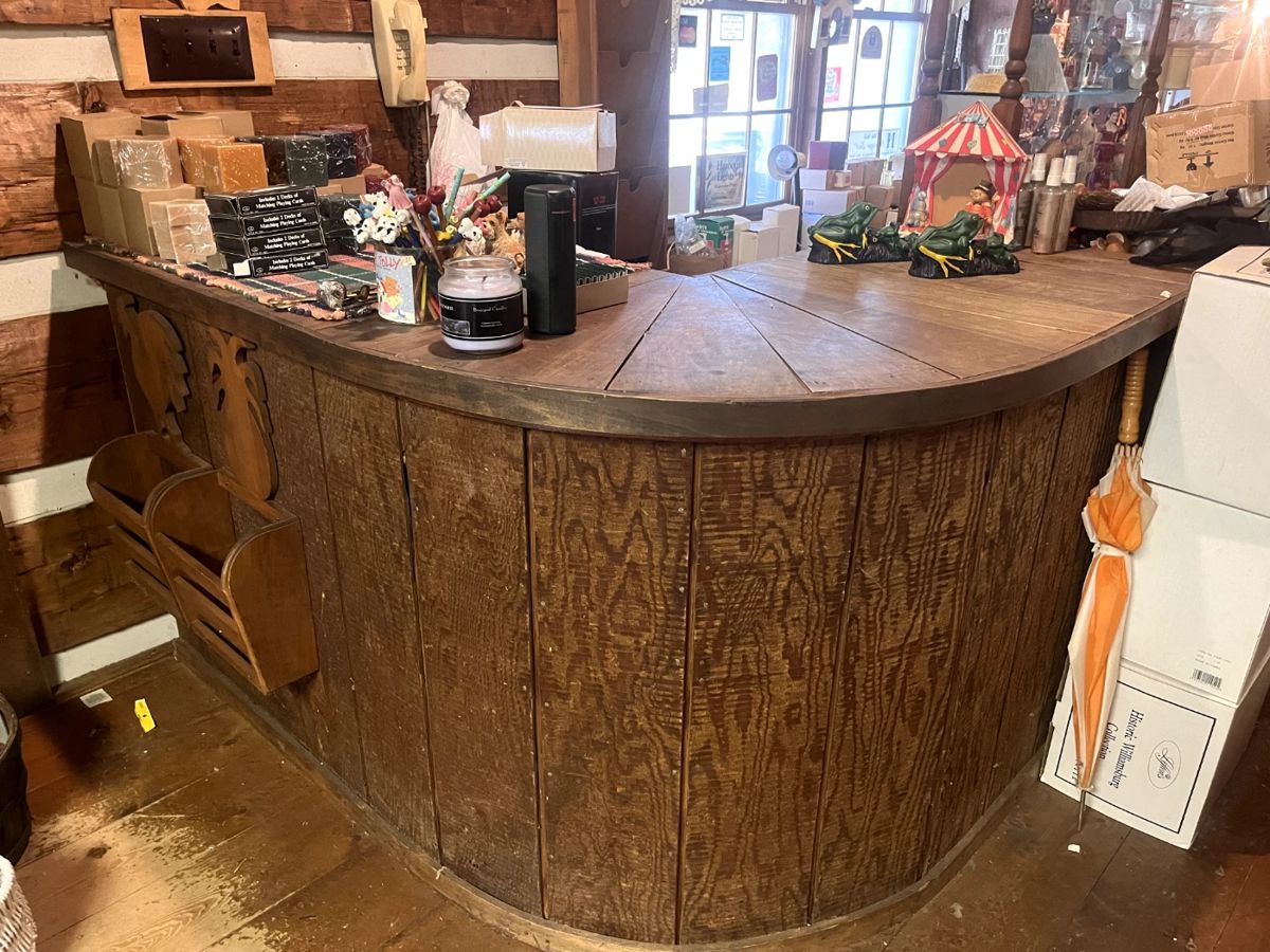 The Vintage Checkout Counter and Glass Display Case Are for sale!