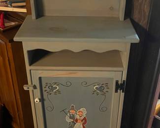 Hand Painted Dry Sink and Cabinet