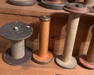 Nice collection of antique Wooden Yarn Spools