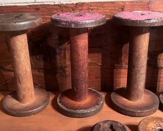 Nice collection of antique Wooden Yarn Spools