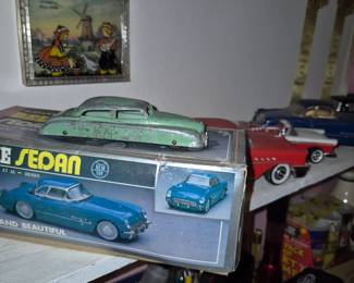 Vintage and retro tin toy cars