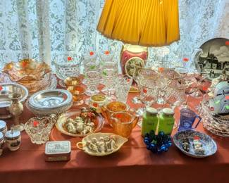 Depression glass and other glass collectibles