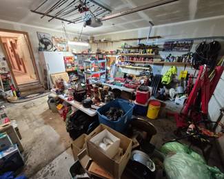 Full garage engine hoist engine stand Ice Coolers Fishing poles