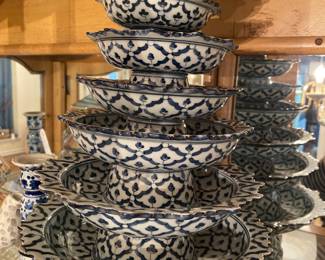 Asian Blue White Porcelain  Nesting Bowls, Set of 11!!