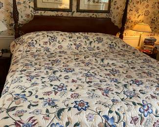 Vintage Mahogany Four Poster (King) Rice Bed