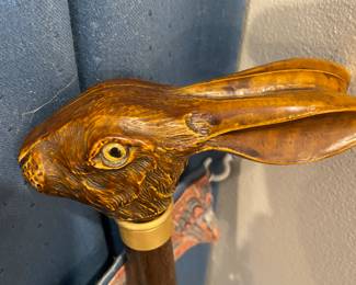 Carved Rabbit Head, Glass Eyes