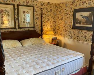 Mahogany Four Poster Rice Grain Bed ( King)