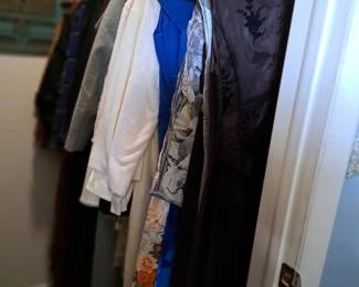CLOSET WITH COATS AND EVENING WEAR