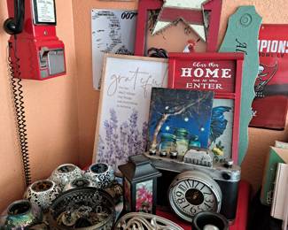 RED PHONE, SCONCE, WALL ART, TURKISH HANGING LAMP