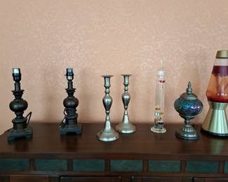 LAMPS, CANDLE HOLDERS, WEATHER GAUGE