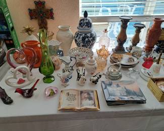 COLLECTION OF VASES, JARS, PLATES