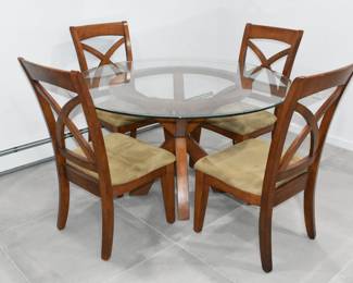Macy's Del Ray Glass Top Kitchen Table w/ four chairs