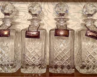 Vintage Decanters with Sterling Labels