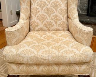 Upholstered Down Armchair (beige & white)