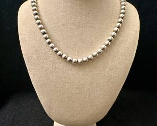 Sterling Silver Bead Necklace