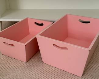 Pink Wood Storage Boxes