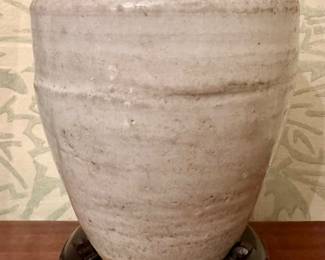 Pottery Vase on Rosewood Stand