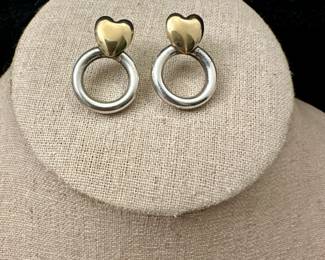 Sterling Silver & 18K Earrings