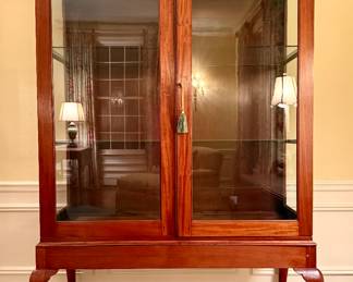 Antique Queen Anne Glass Display Cabinet/Bookcase on Cabriole Legs