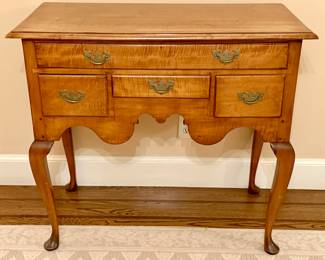 Antique American Tiger Maple Queen Anne Lowboy (c. 1740 - 1760)