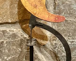 Cast Metal Kinetic Moon Sculpture