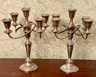 Fisher Sterling Silver 5-Light Candelabras 