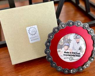 Recycled Bike Chain Picture Frame